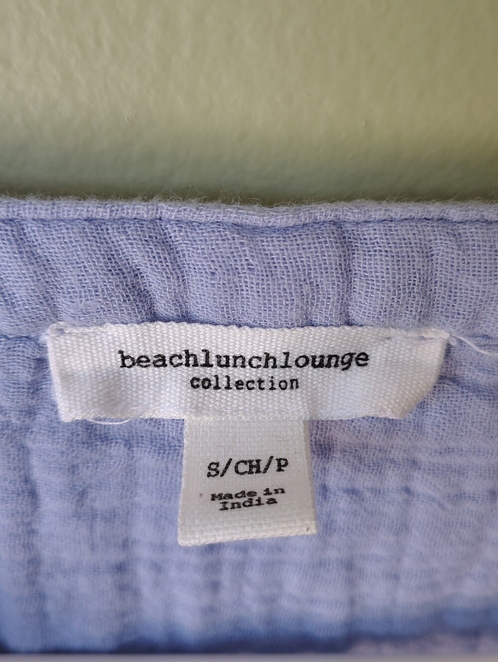 BeachLunchLounge Women's Small 100% Cotton Light Blue Button-Front Top - Picture 6 of 10